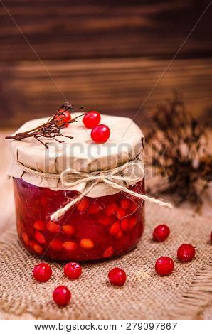 Kalina Rubbed With Sugar In A Glass Jar