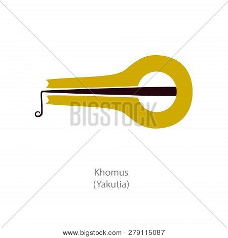 Khomus. Musical Instrument From Russian Region Yakutia. Vector Flat Illustration