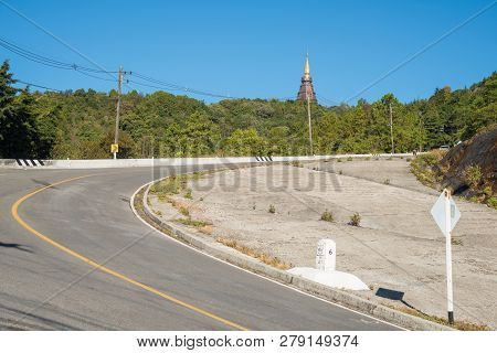 Road To The Top Of Doi Inthanon The Highest Mountain In Thailand With 2,565 Metres.