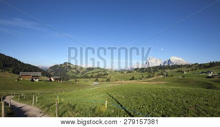 Compaccio Compatsch, Italy On September 12. View From The Mountain Station Towards The Landscape On 