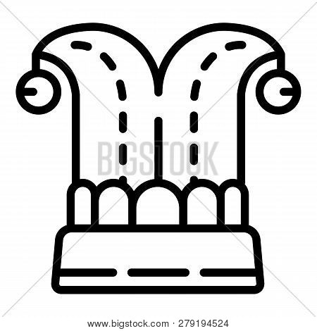 Jester Hat Icon. Outline Jester Hat Vector Icon For Web Design Isolated On White Background