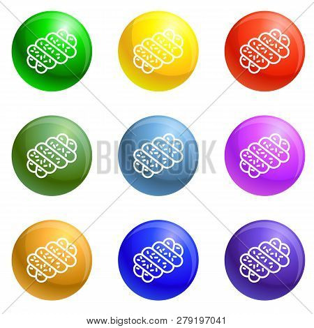 Jewish Bakery Icons Vector 9 Color Set Isolated On White Background For Any Web Design