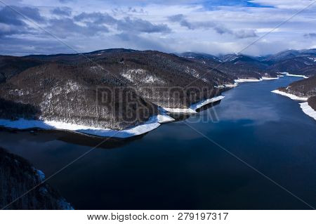 Landscape With Dam Lake Vidraru, In Romania