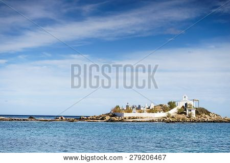 Agios Fokas Region Of Monemvasia. Greek Coastline With Small Cemetery On Sea Shore, Maleas Peninsula