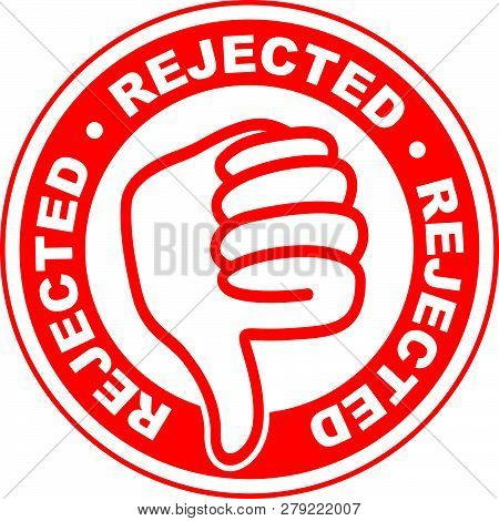 A Red Rejected Thumbs Down Stamp Icon