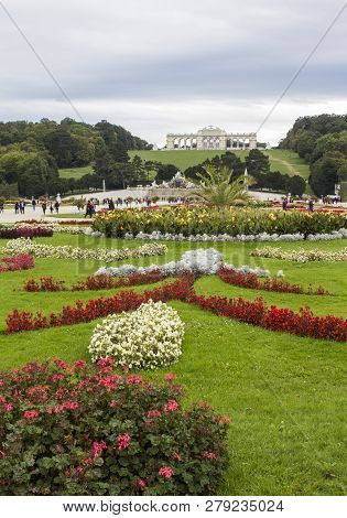 Vienna, Austria - September 23, 2018: Schonbrunn Palace. Gardens Of Schonbrunn Palace. Schonbrunn Pa
