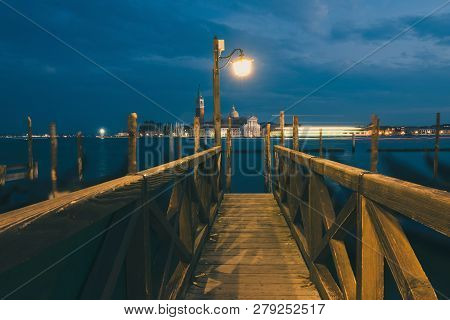 Evening View Of Gondolas On The Wave And San Giorgio Maggiore, V