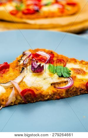 Pizza With Blat Of Sweet Potato And Oat Seeds