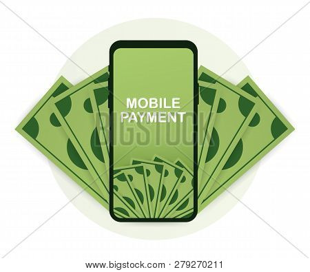 Mobile Payments And Near Field Communication. Transaction And Paypass And Nfc. Vector Stock Illustra