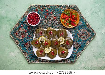Dolma Stuffed Grape Leaves. Greek Stuffed Grape Leaves (dolma).
