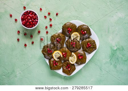 Dolma Stuffed Grape Leaves. Greek Stuffed Grape Leaves (dolma).