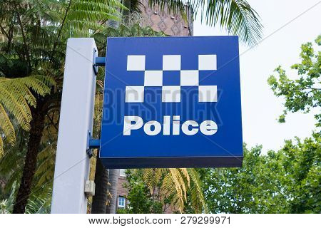 Australian Police Station Sign In Sydney Nsw Australia