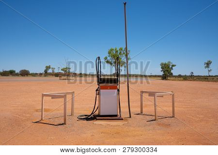 Abandoned Diesel Gas Pump In Middle Of Desert In Central Nt Australia