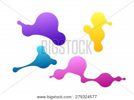 Abstract Geometric Shapes. Liquid Gradient Banners Isolated On White. Fluid Vector Background. Gradi