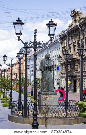 Bronze Sculpture By Nikolai Gogol In St. Petersburg, Russia