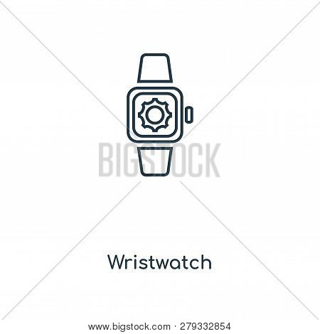 Wristwatch Icon In Trendy Design Style. Wristwatch Icon Isolated On White Background. Wristwatch Vec