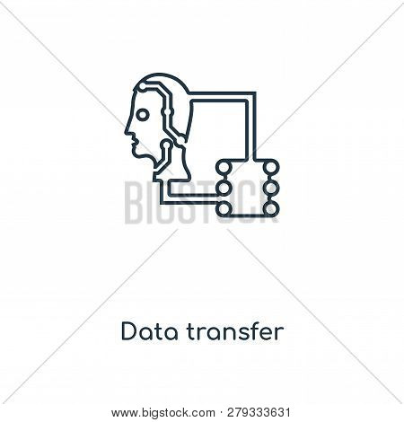 Data Transfer Icon In Trendy Design Style. Data Transfer Icon Isolated On White Background. Data Tra