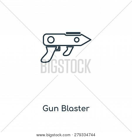 Gun Blaster Icon In Trendy Design Style. Gun Blaster Icon Isolated On White Background. Gun Blaster 