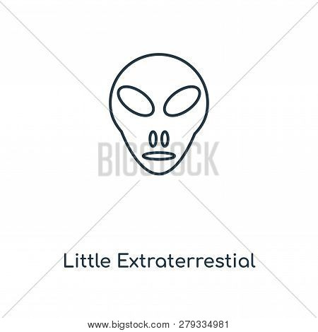 Little Extraterrestial Icon In Trendy Design Style. Little Extraterrestial Icon Isolated On White Ba