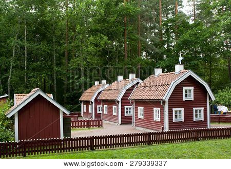 Vimmerby, Sweden - June 19 2018- Astrid Lindgren World, Astrid Lindgrens Varld Theme Park. Bullerby