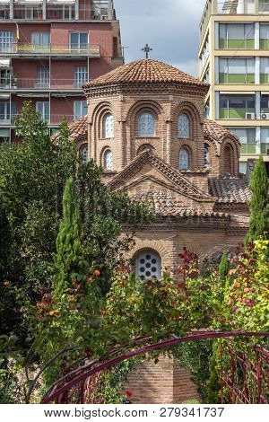 Ancient Byzantine Church Of Panagia Chalkeon In The Center Of City Of Thessaloniki, Central Macedoni