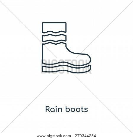 Rain Boots Icon In Trendy Design Style. Rain Boots Icon Isolated On White Background. Rain Boots Vec