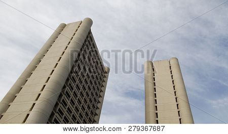 The Towers Designed By Architect Kenzo Tange In Bologna. Today They Host The Offices Of The Emilia-r