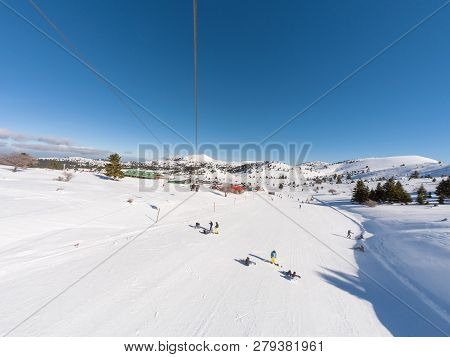 Kalavrita Ski Center In A Sunny Day