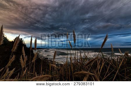 Sunset At A Rocky Northern California Beack