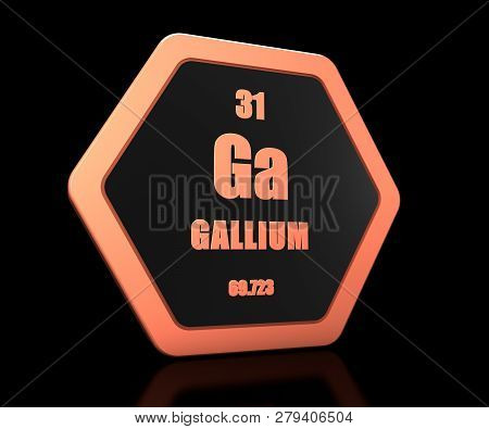 Gallium Chemical Element Periodic Table Symbol 3d Render