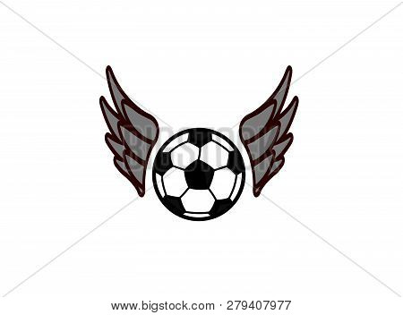Football Flying With Wings For Banner Logo Design