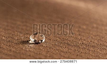 Water Droplets On Moisture Resistant Fabric Close Up