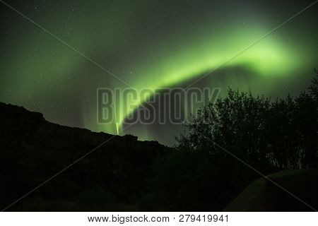 The Aurora Borealis, Shot At A Campground In Northern Iceland