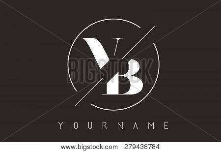Vb Letter Logo With Cutted And Intersected Design And Round Frame Vector Illustration