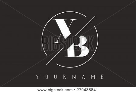 Xb Letter Logo With Cutted And Intersected Design And Round Frame Vector Illustration