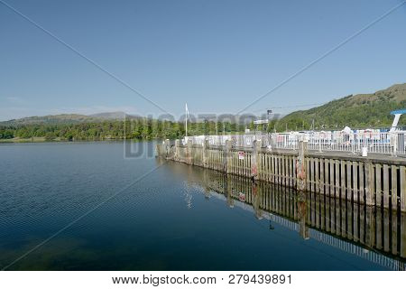 Rowing Boats Moored At Waterhead On Windermere In The English Lake District