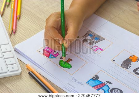 Storyboard Drawing With Pencil Creative Sketch Cartoon. Storyboarding Is Process Image Displayed In 