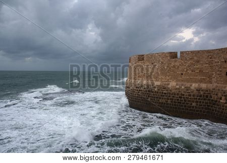Picturesque View Of The Coastline On A Gloomy Day