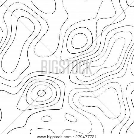Topographic Map. Admirable Topography Map. Black And White Seamless Design, Eminent Tileable Isoline