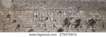 Western Wall Or Wailing Wall, Old City Of Jerusalem, Israel - Background.