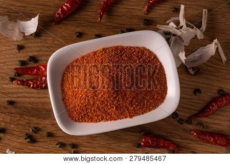 Chili Powder And Fresh And Dried Peppers