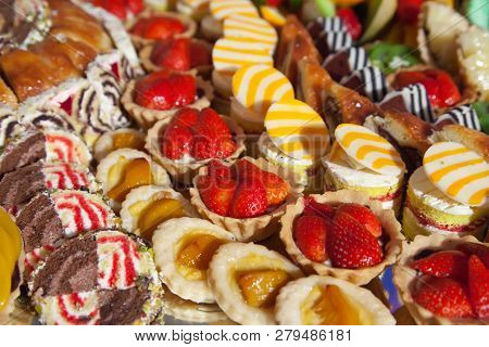 Image Of Different Cakes On Banquet Table
