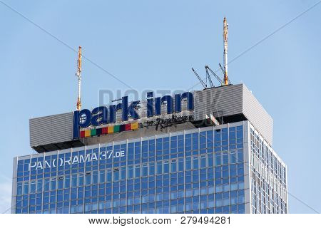 Berlin, Germany - May 15 2018: Park Inn By Radisson Berlin Alexanderplazt Hotels And Resorts Logo On