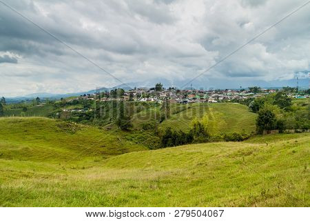 Filandia Village In Coffee Growing Region Of Colombia