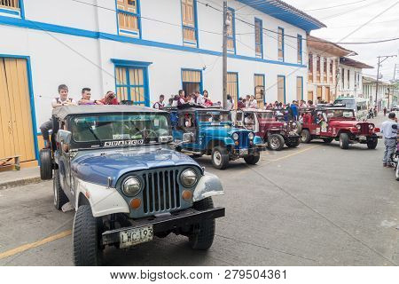 Filandia, Colombia - September 7, 2015: Jeeps Are An Important Part Of Rural Transportation In Colom
