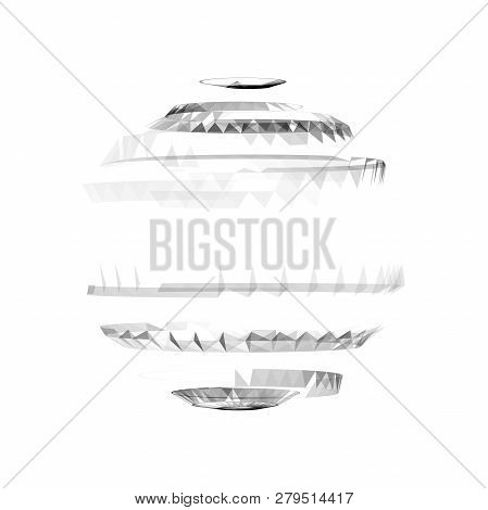 Abstract 3d Sphere Made Of Points. Futuristic Technology Style. Background Vector. Plexus Effect. Ve