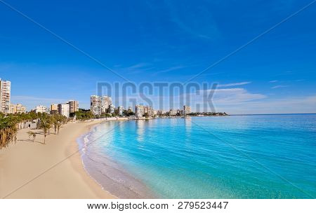 Albufereta beach of Alicante in Costa Blanca of Spain