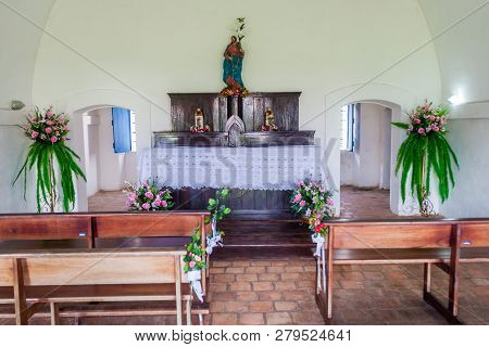 Macapa, Brazil - July 31, 2015: Interior Of A Small Chapel In St. Joseph Sao Jose Fortress In Macapa