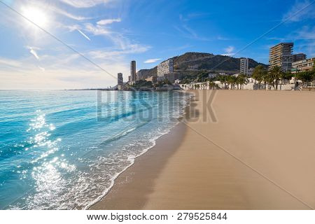 Albufereta beach of Alicante in Costa Blanca of Spain