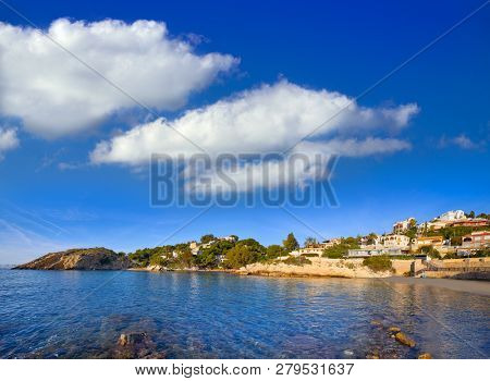 Campello of Alicante Cala Coveta Fuma beach in Spain at Costa Blanca